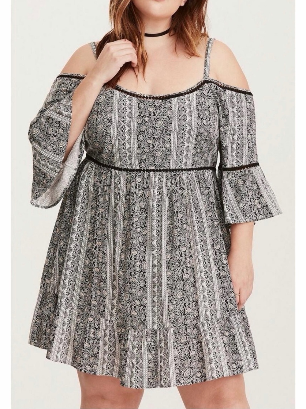 Torrid Cold Shoulder Printed Dress